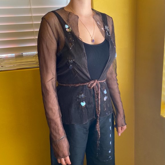 Rozae Nichols mesh cardigan size small - Picture 3 of 8